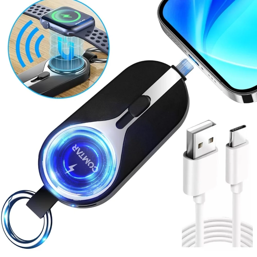 Magnetic Car Vent Holder, 4 In 1 Mini Power Bank For Apple Watch& Rotating Stand